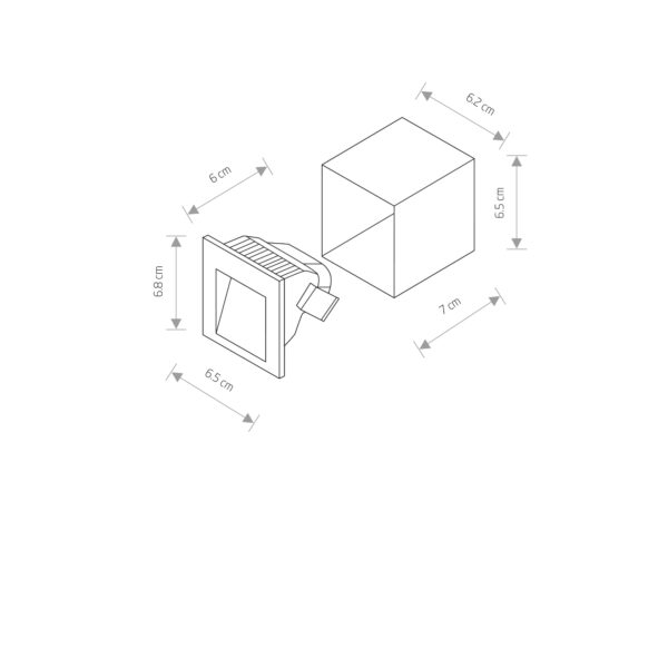 Nowodvorski Ugradna zidna lampa STEP  LED  GRAPHITE