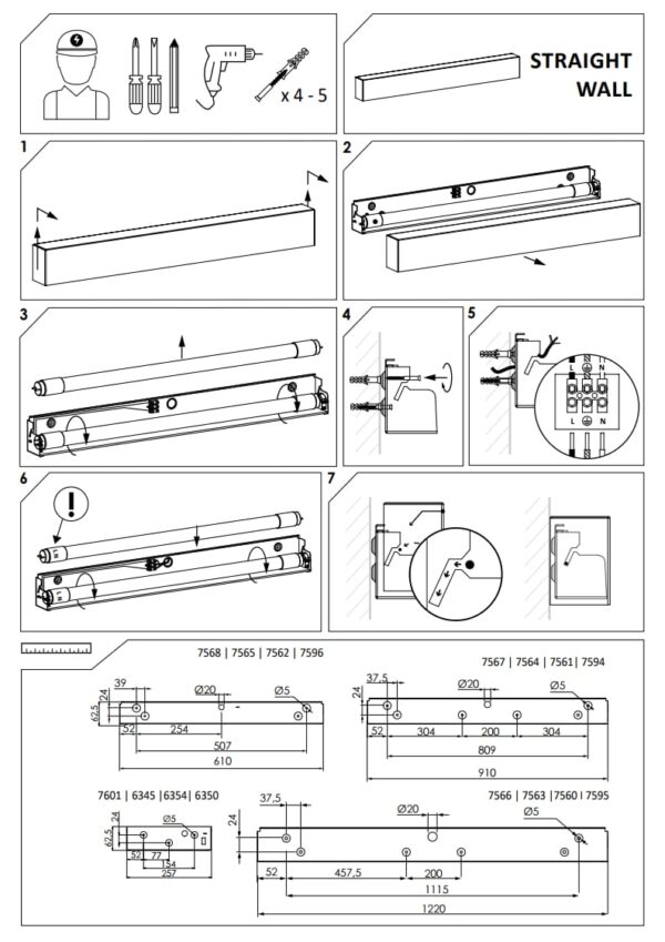 Nowodvorski STRAIGHT WALL LED WHITE M