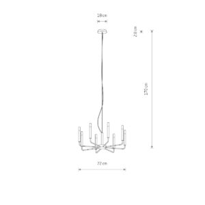 Nowodvorski Luster ORTO VIII SILK GRAY 11461