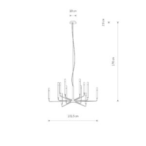 Nowodvorski Luster ORTO XII BLACK A 11462