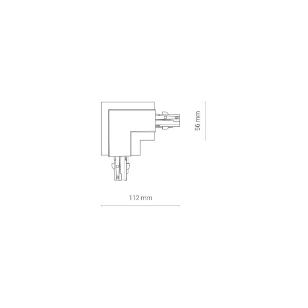 Nowodvorski CTLS RECESSED POWER L CONNECTOR , LEFT ( L-L) WHITE