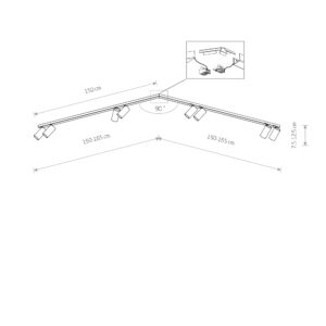 Nowodvorski Spot lampe MONO CORNER VIII 2X150 WHITE
