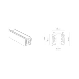 Nowodvorski CTLS TRACK 3 CIRCUIT WHITE 2M