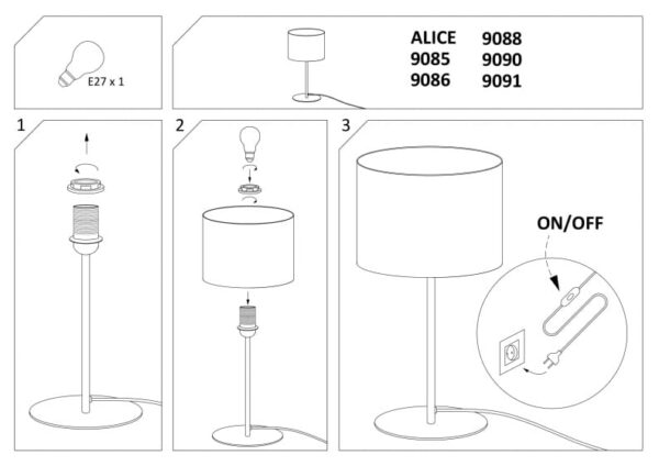 Nowodvorski ALICE GRAY I table lamp B