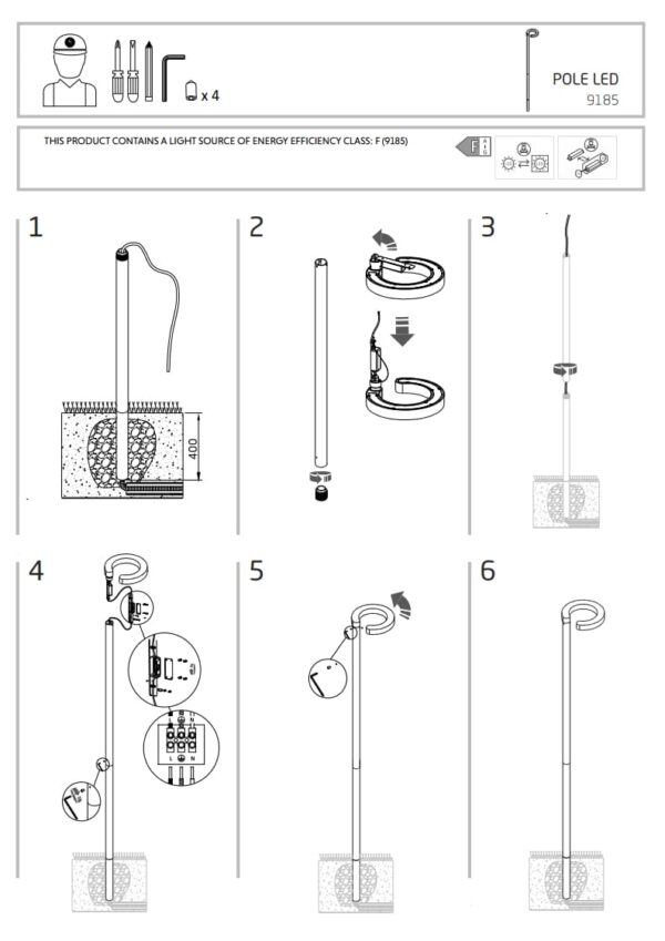 Nowodvorski Stubna lampa POLE LED I floor lamp