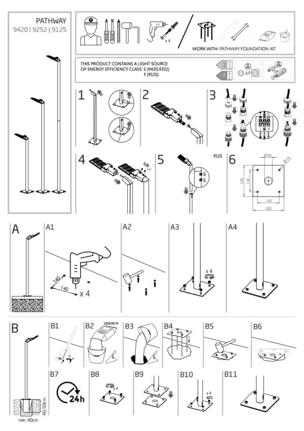 Nowodvorski Stubna lampa PATHWAY LED S