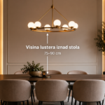 Visina lustera iznad trpezarijskog stola
