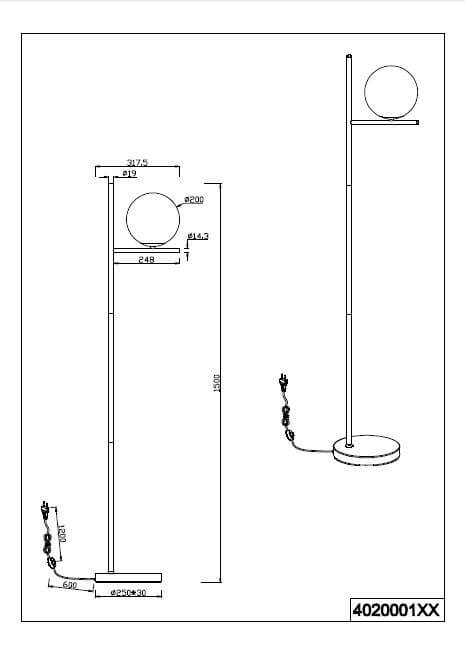 Podna lampa 402000108 Pure TRIOLIGHTING - Image 2