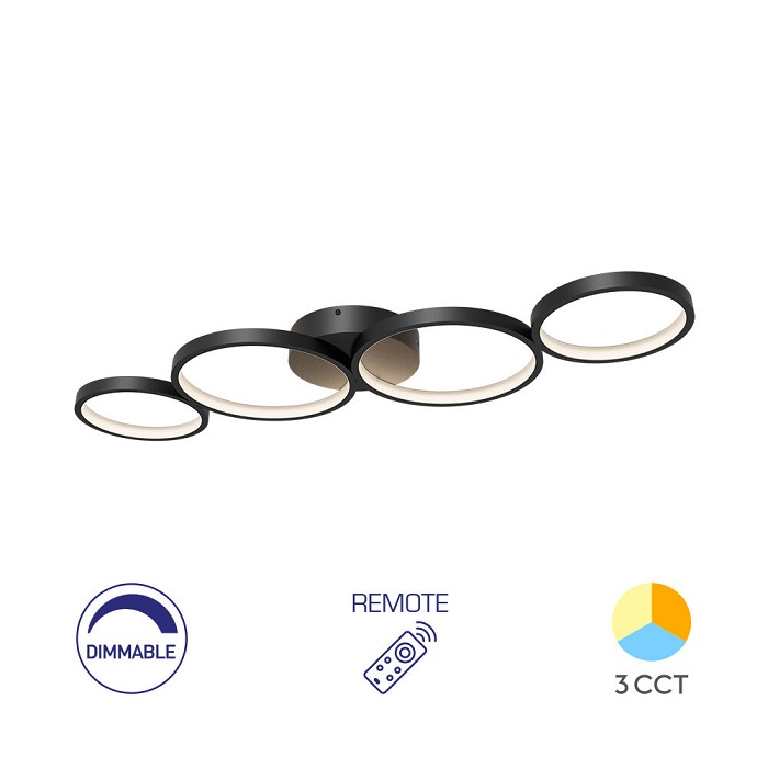 Led plafonjera NELA BH17-04091 crna 60W sa daljinskim upravljačem