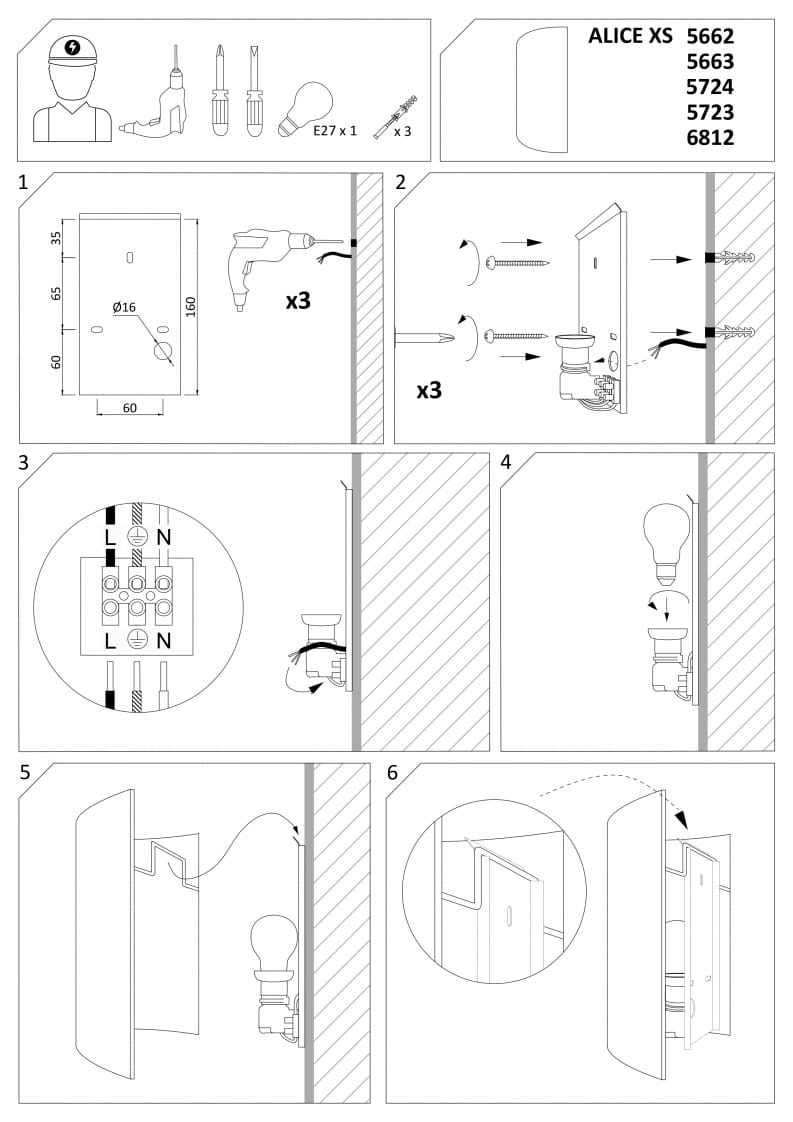 Nowodvorski ALICE gray I wall lamp XS - Image 4