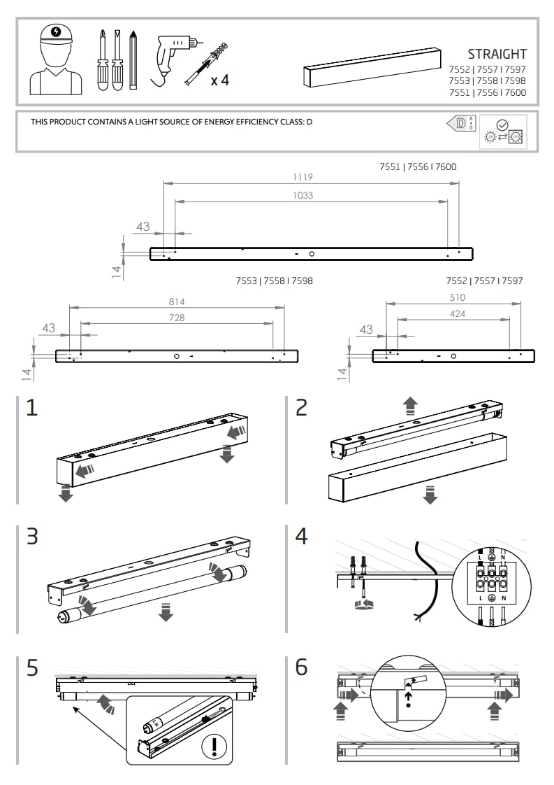 Nowodvorski Plafonjera STRAIGHT LED BLACK CEILING 60 - Image 3