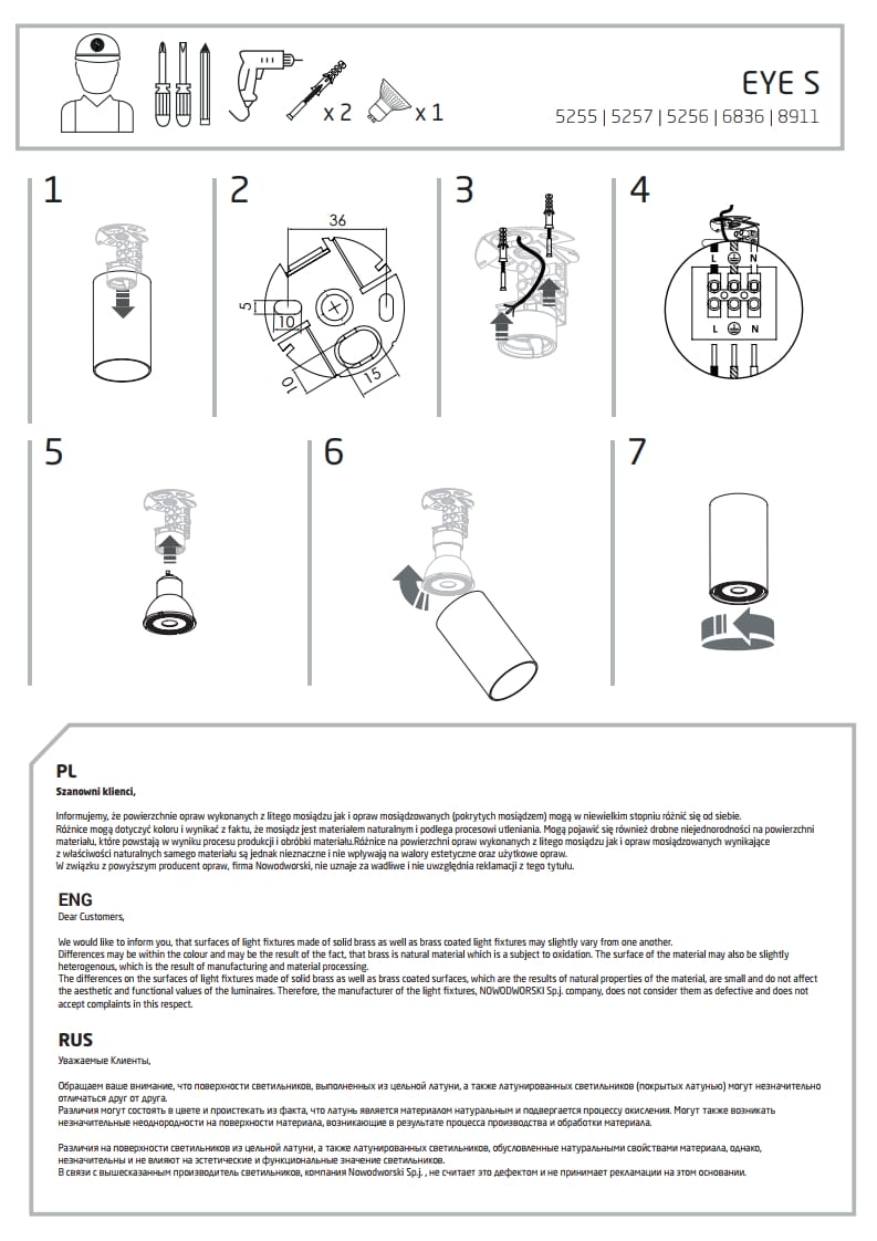 Nowodvorski Spot lampa EYE SOLID BRASS S - Image 3
