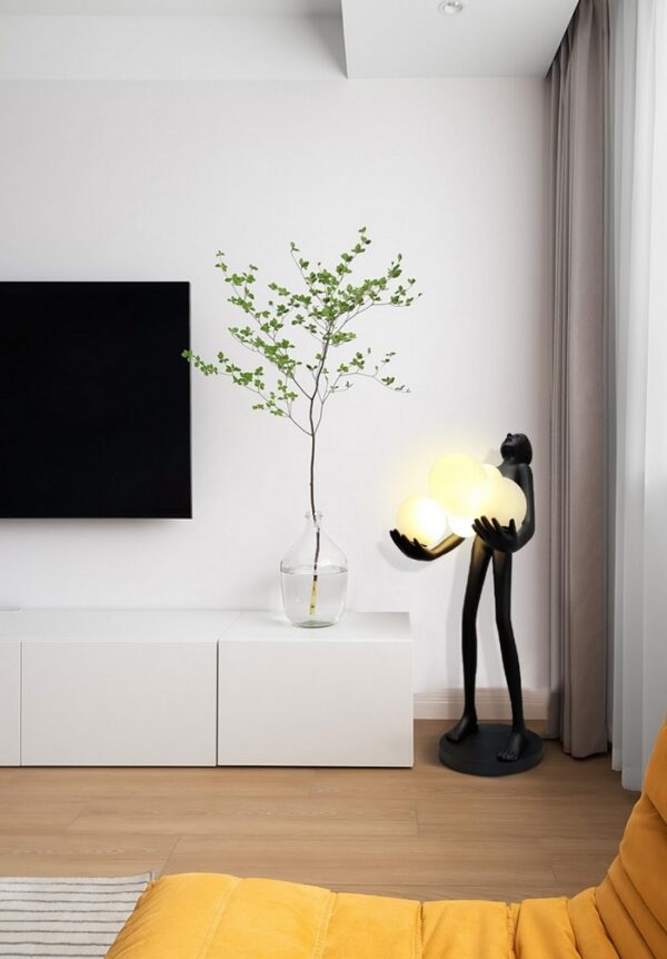 Podna lampa crna Atlas KT-5082 6XG9