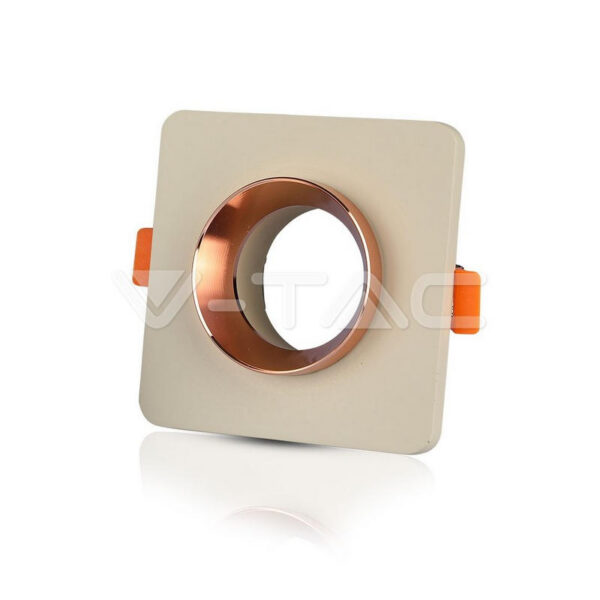 Ugradna rozetna gips metal kvadrat rose gold GU10 V-TAC 3121